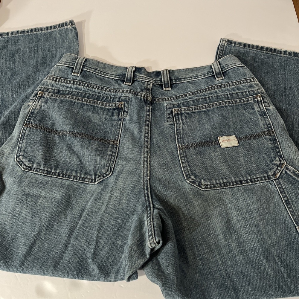 Vintage Eddie Bauer Men's Straight Fit Jeans Light Wash Blue Denim 36x30